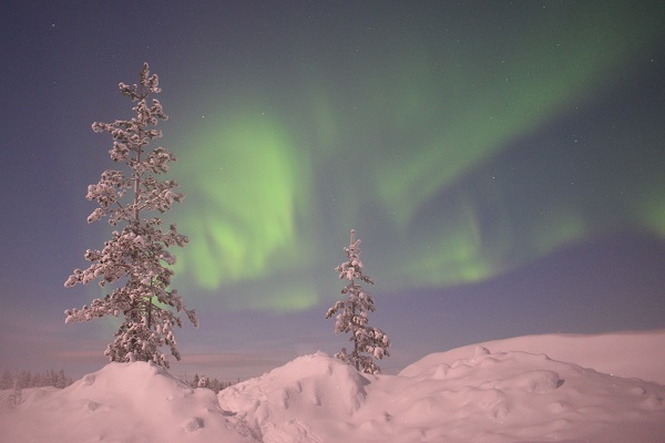 revontulet Levillä Arctic Froontierin retkellä